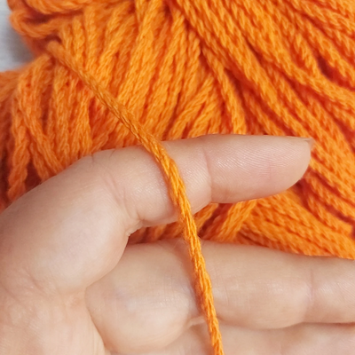 Hilo De Algodón Retorcido s/grueso Naranja - 160g (120 mts)