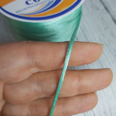 Cordón De Seda Raso 2,5mm X 30 Mts Verde Agua Para Bijou Y Accesorios