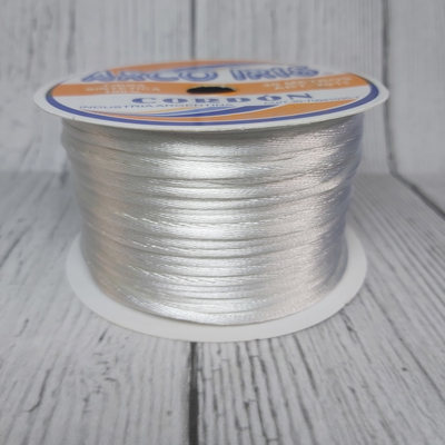 Cordón De Seda Raso 2,5mm X 30 Mts Blanco Para Bijou Y Accesorios