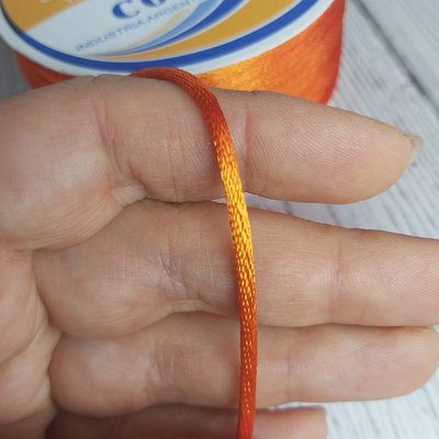 Cordón De Seda Raso 2,5mm X 30 Mts Naranja Para Bijou Y Accesorios
