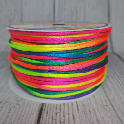 Cordón De Seda Raso 2,5mm X 30 Mts Multicolor Para Bijou Y Accesorios