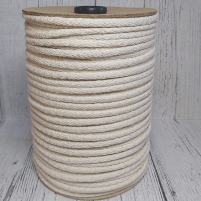 Cordón Relleno De Algodón Con Pabilo 5mm X 100 Mts Crudo