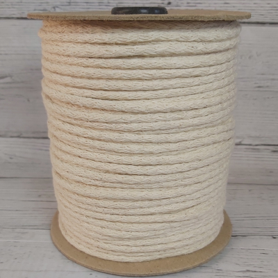 Cordón Relleno De Algodón Con Pabilo 4mm X 100 Mts Crudo