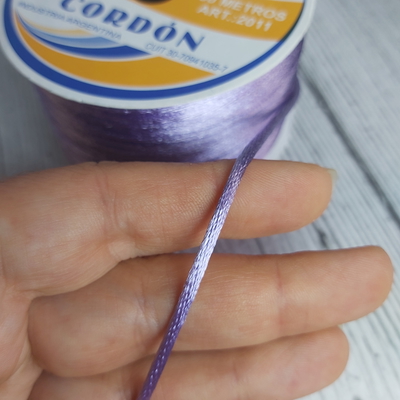 Cordón De Seda Raso 2,5mm X 30 Mts Lila Para Bijou Y Accesorios