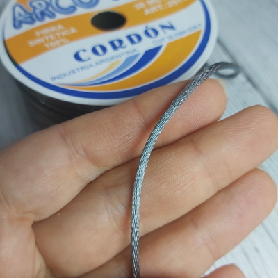 Cordón De Seda Raso 2,5mm X 30 Mts Gris Para Bijou Y Accesorios
