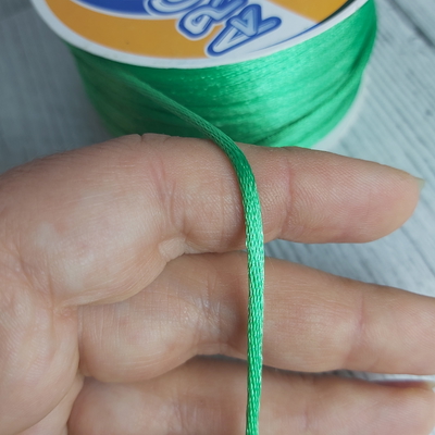 Cordón De Seda Raso 2,5mm X 30 Mts Verde Manzana Para Bijou Y Accesorios