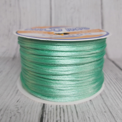Cordón De Seda Raso 2,5mm X 30 Mts Verde Agua Para Bijou Y Accesorios