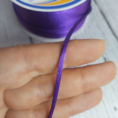Cordón De Seda Raso 2,5mm X 30 Mts Violeta Para Bijou Y Accesorios