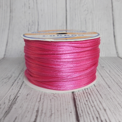Cordón De Seda Raso 2,5mm X 30 Mts Fucsia Para Bijou Y Accesorios
