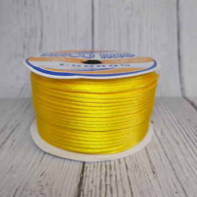 Cordón De Seda Raso 2,5mm X 30 Mts Amarillo Para Bijou Y Accesorios