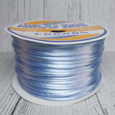 Cordón De Seda Raso 2,5mm X 30 Mts Celeste Para Bijou Y Accesorios