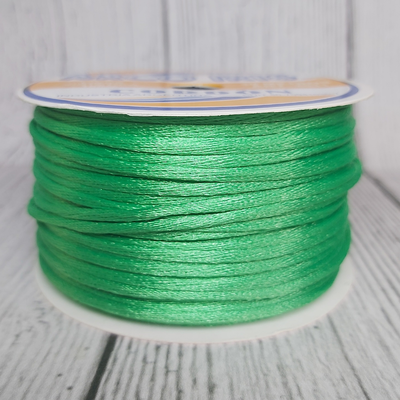 Cordón De Seda Raso 2,5mm X 30 Mts Verde Manzana Para Bijou Y Accesorios