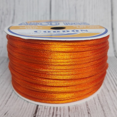 Cordón De Seda Raso 2,5mm X 30 Mts Naranja Para Bijou Y Accesorios