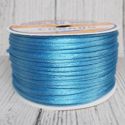 Cordón De Seda Raso 2,5mm X 30 Mts Turquesa Para Bijou Y Accesorios