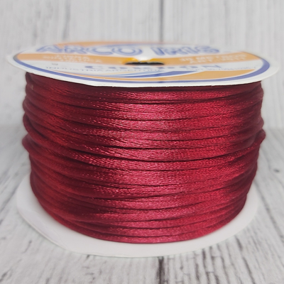 Cordón De Seda Raso 2,5mm X 30 Mts Bordo Para Bijou Y Accesorios