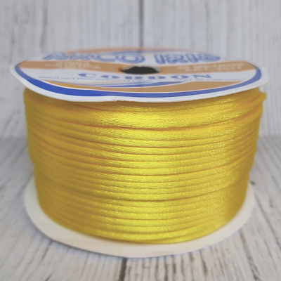 Cordón De Seda Raso 2,5mm X 30 Mts Amarillo Para Bijou Y Accesorios