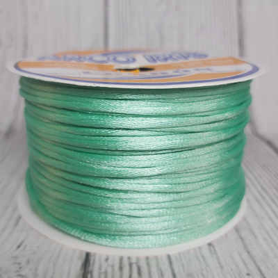 Cordón De Seda Raso 2,5mm X 30 Mts Verde Agua Para Bijou Y Accesorios