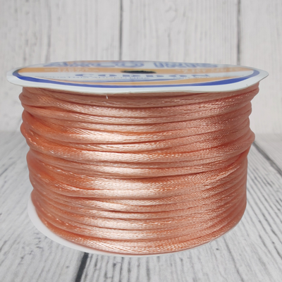 Cordón De Seda Raso 2,5mm X 30 Mts Salmón Para Bijou Y Accesorios