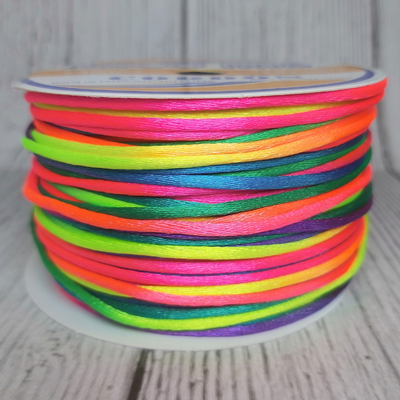 Cordón De Seda Raso 2,5mm X 30 Mts Multicolor Para Bijou Y Accesorios