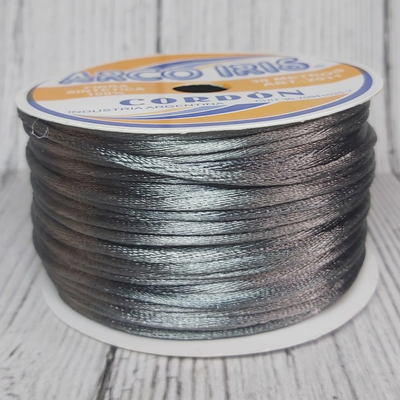 Cordón De Seda Raso 2,5mm X 30 Mts Gris Para Bijou Y Accesorios