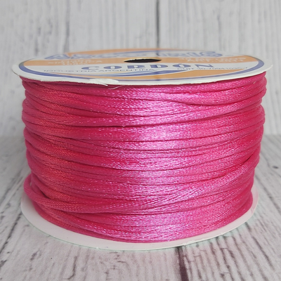 Cordón De Seda Raso 2,5mm X 30 Mts Fucsia Para Bijou Y Accesorios