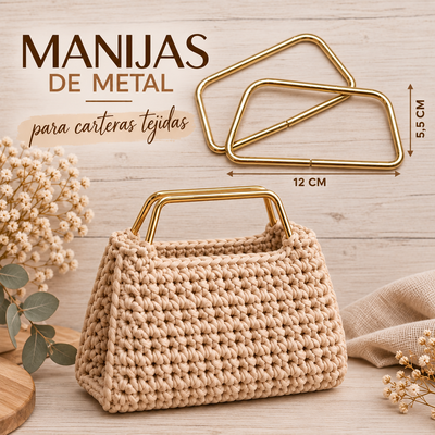 Par de Manijas de metal dorada 12cm