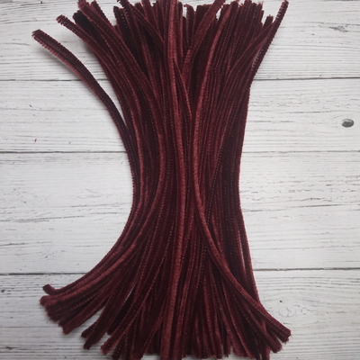 Limpiapipas Bordo De 30 Cm Para Manualidades Flores Deco Navideña
