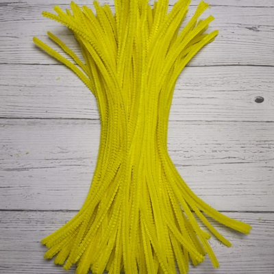 Limpiapipas Amarillo Limón De 30 Cm Para Manualidades Flores Deco Navideña