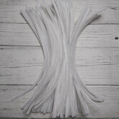 Limpiapipas Blanco De 30 Cm Para Manualidades Flores Deco Navideña