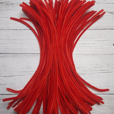 Limpiapipas Rojo De 30 Cm Para Manualidades Flores Deco Navideña