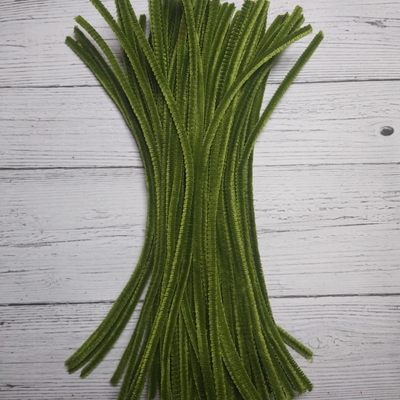 Limpiapipas Verde Muzgo De 30 Cm Para Manualidades Flores Deco Navideña