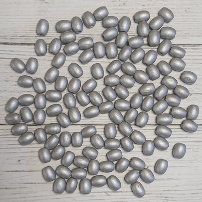 Pack x 100 - Óvalos de Madera Plateados 10mm x 12mm para Deco y artesanias