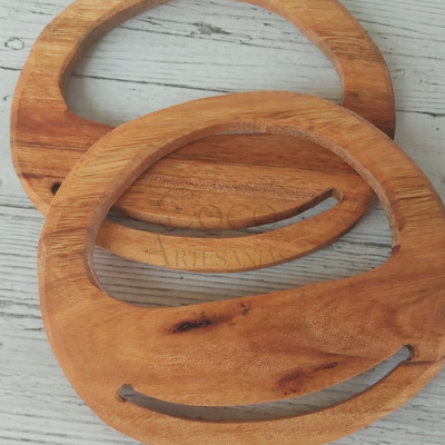 Manija de madera Redonda c/ranura 15cm