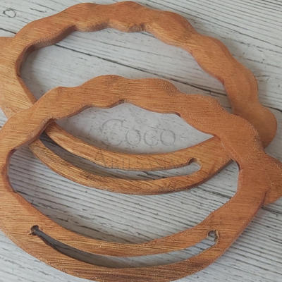 Manija de madera ondas c/ranura 19x12cm