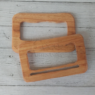 Manija de madera rectangular c/ranura 18x11cm
