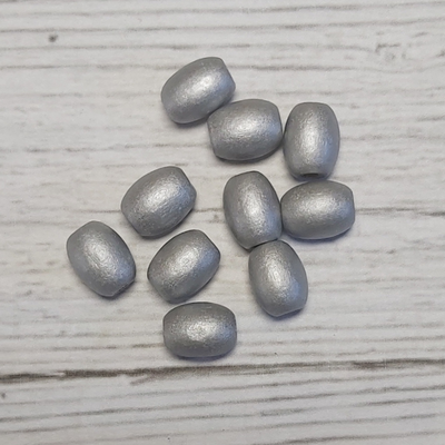 Pack x 10 - Óvalos de Madera Plateados 10mm x 12mm para Deco y artesanias