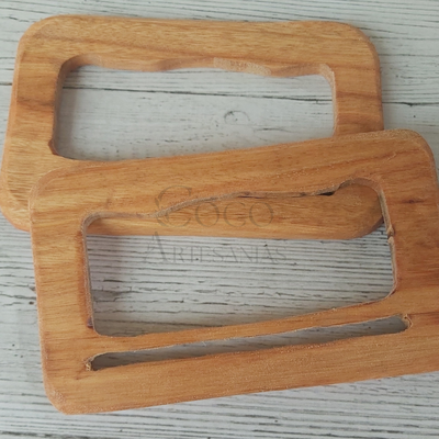Manija de madera rectangular c/ranura 18x11cm