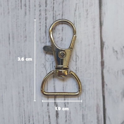 Mosquetón metálico mod D - 19mm x 36mm x un.