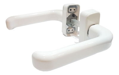 H50 PICAPORTE ALUMINIO EURO CON BOCALLAVE BLANCO