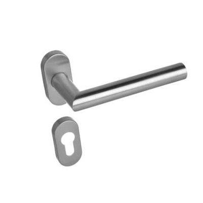 PICAPORTE RECTO ACERO INOXIDABLE CON BOCALLAVE ANGOSTO EURO	