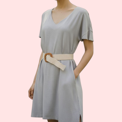 VESTIDO DE LINO CON BOLSILLOS