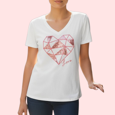 REMERA CON LENTEJUELAS DE ALGODON