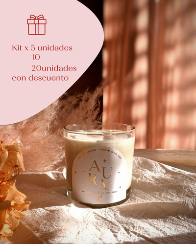 Kit velas aromáticas Aura para regalo