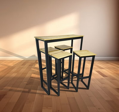 Set Anfitrión | Línea Magna | con Banquetas Roble Claro