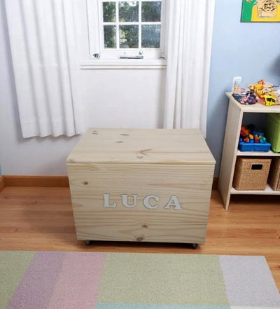 Baúl Juguetero Organizador con Tapa y Ruedas