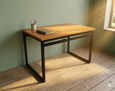 Mesa Ratona Industrial | Hierro Y Madera | Moderna