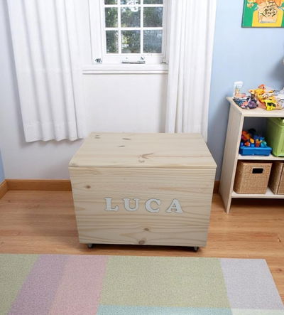 Baúl Juguetero Organizador con Tapa y Ruedas