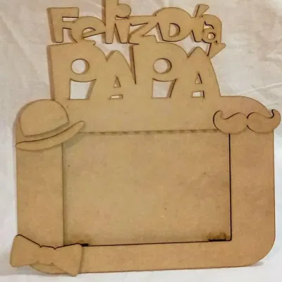 Portarretratos "Día del Padre" en MDF (fibrofácil) 3 mm, color natural.