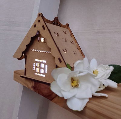 Fanal Casita navideña 3 para velitas LED 