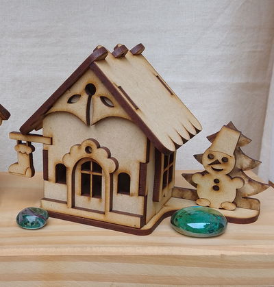 🏠Fanal Casita navideña 4 para velitas LED